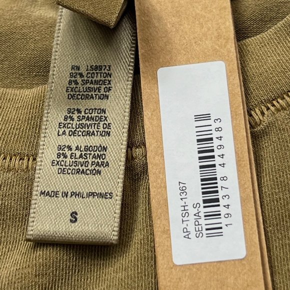 SKIMS New Vintage Cropped Raglan T-Shirt Sepia Womens Small - Picture 10 of 13